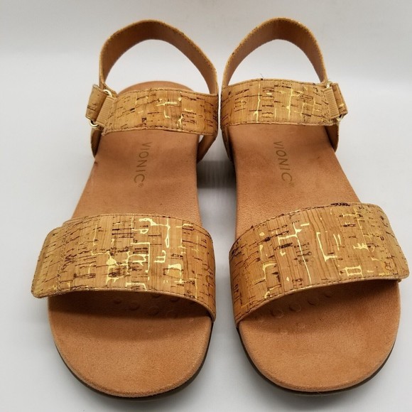 Vionic Women Gold Cork Marsala Sandals - Picture 4 of 9